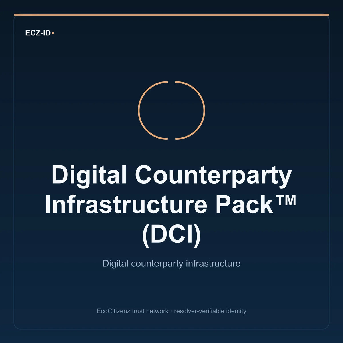 ECZ-ID DCI Verified product hero — digital counterparty infrastructure for verified counterparty and supported digital-surface trust workflows.