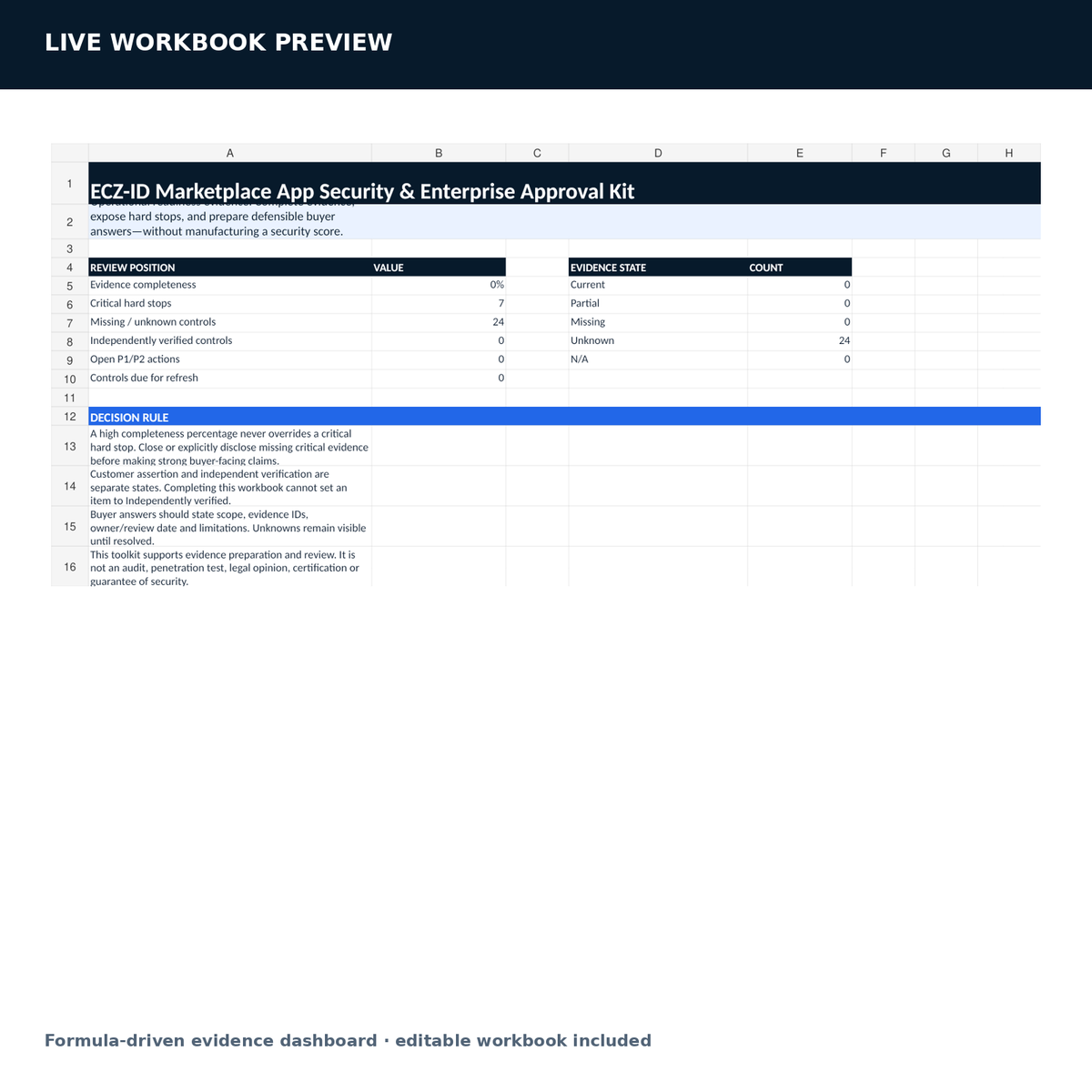 Marketplace app security and enterprise approval workbook preview