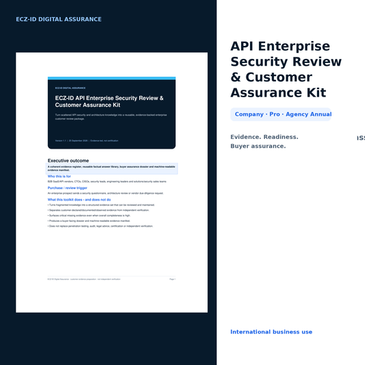 ECZ-ID API Enterprise Security Review and Customer Assurance Kit