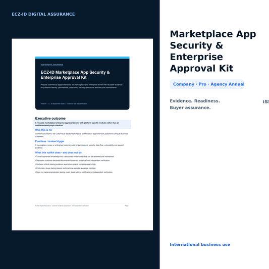 ECZ-ID Marketplace App Security and Enterprise Approval Kit