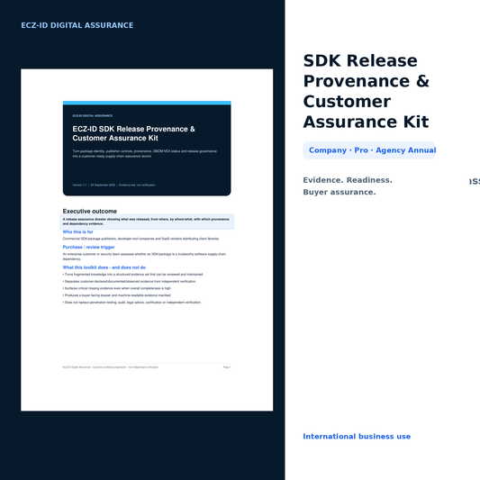 ECZ-ID SDK Release Provenance and Customer Assurance Kit
